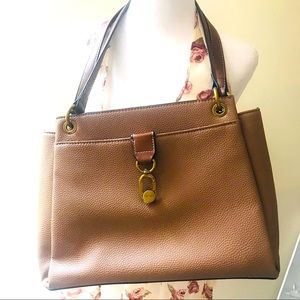 Nine West vegan leather brown handbag NWOT